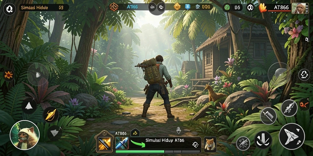 Screenshot menarik dari gameplay AT866 yang menunjukkan interaksi karakter dalam simulasi kehidupan.