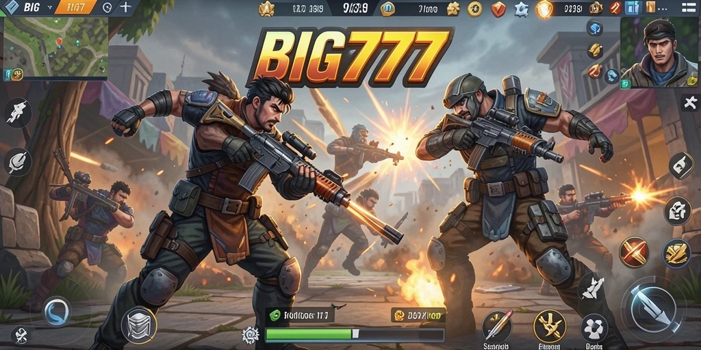 Tampilan seru gameplay Battle Royale BIG777 yang mendebarkan.