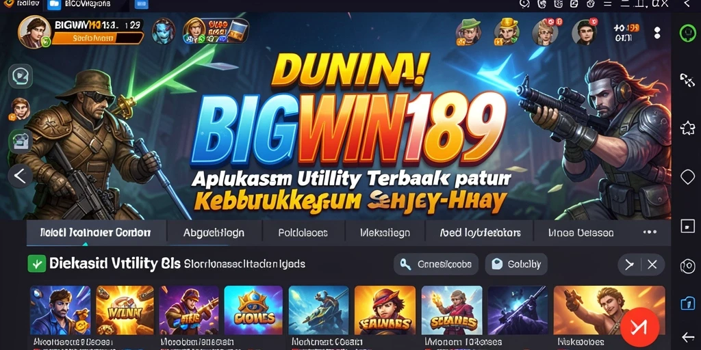 Tangkapan layar aplikasi BIGWIN189 dengan fitur Utility yang intuitif.