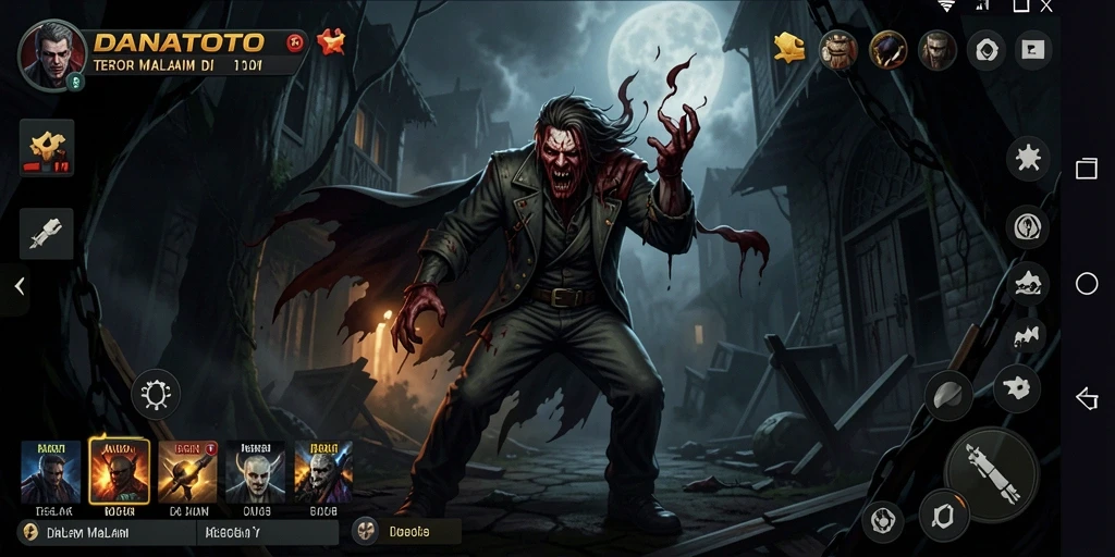 Screenshot gameplay DANATOTO yang menampilkan momen menegangkan dalam suasana Horror.
