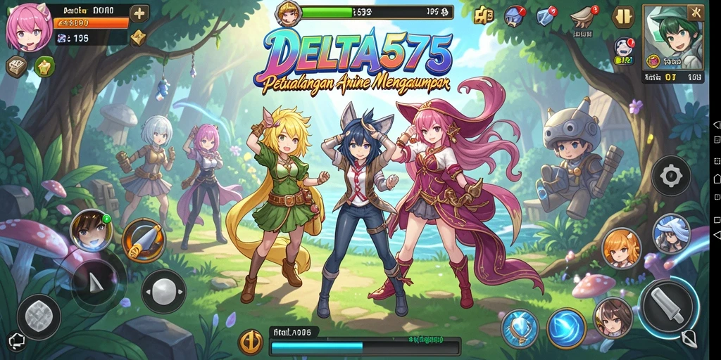 Tampilan petualangan seru dalam DELTA575 dengan karakter anime favorit.