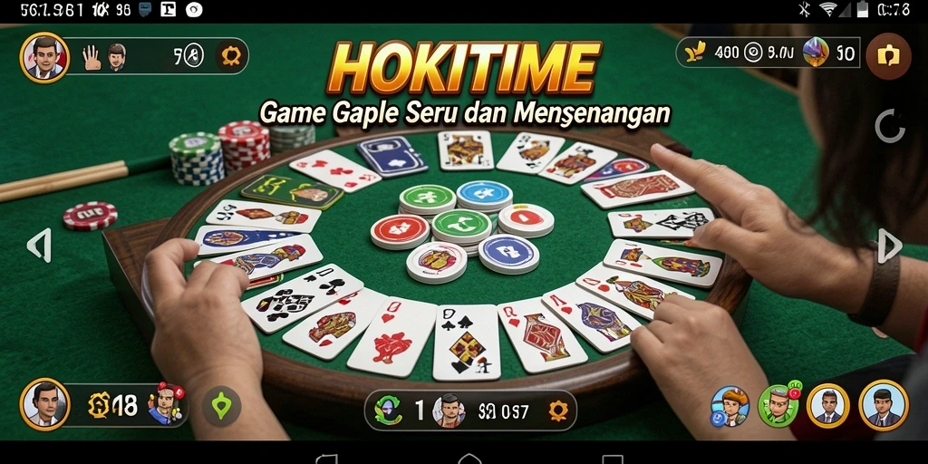 Screenshot gameplay HOKITIME menampilkan aksi seru bermain Gaple.