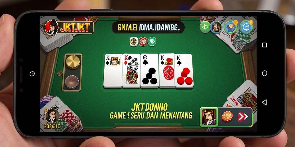 Screenshot game JKTJKT menampilkan aksi domino yang menegangkan.