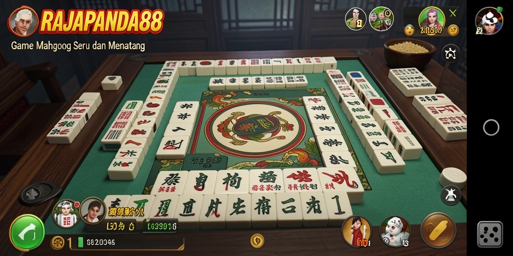 Tampilan gameplay RAJAPANDA88 menunjukkan tantangan seru dalam permainan Mahjong.