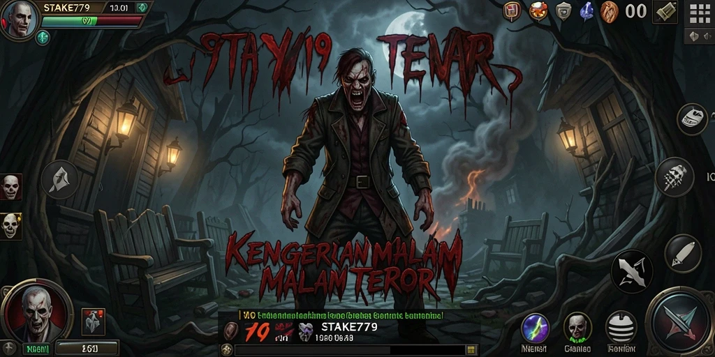 Gameplay STAKE779 menampilkan momen-momen menegangkan dalam suasana horror.