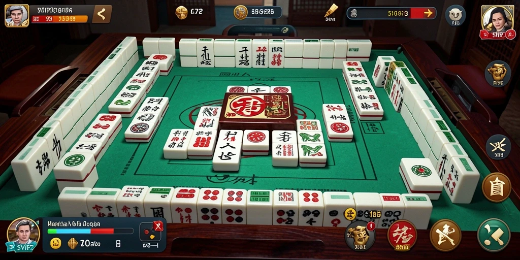Screenshot gameplay SVIP2 menunjukkan aksi Mahjong yang seru dan penuh warna.