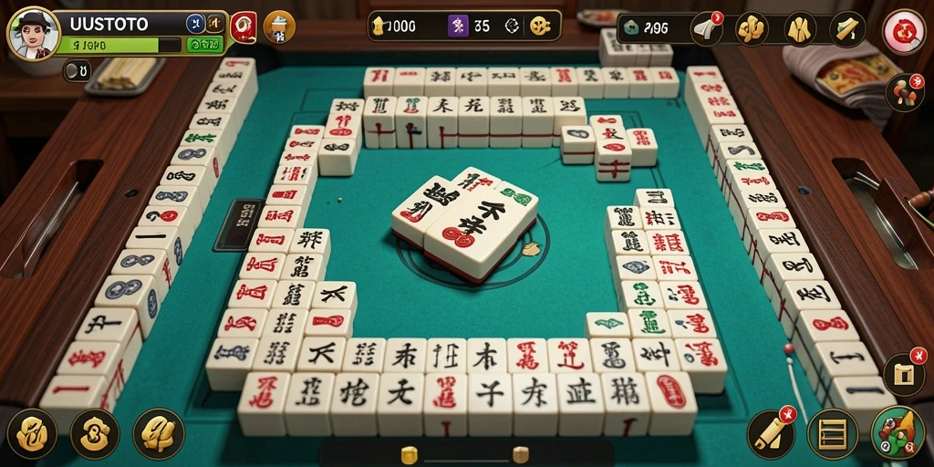 Tampilan gameplay seru UUSTOTO saat menyelesaikan tantangan Mahjong.