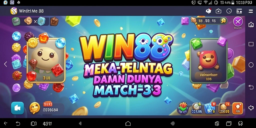 Menampilkan gameplay seru dalam WIN88 dengan level Match-3 yang menantang.