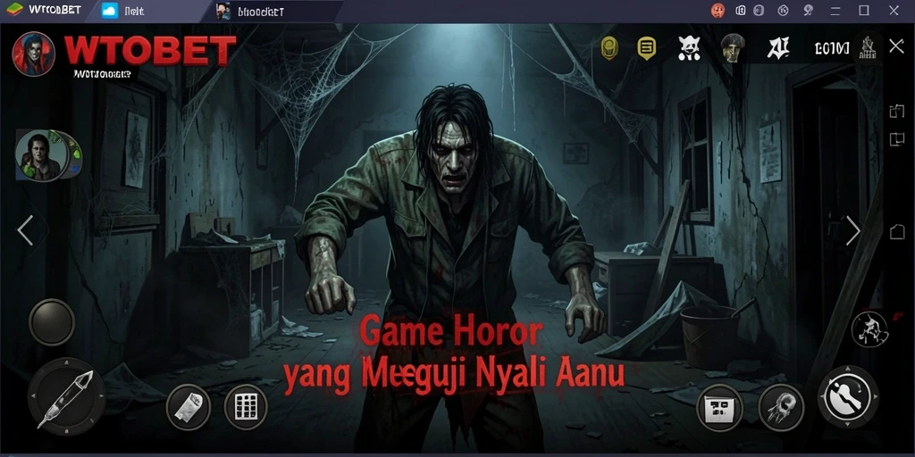 Tampilan gameplay WTOBET yang mendebarkan dalam suasana horor yang mencekam.